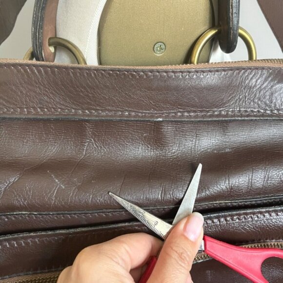 Vintage Bally Chocolate Brown Leather Work Bag - made in Italy! 🇮🇹 - Picture 3 of 16